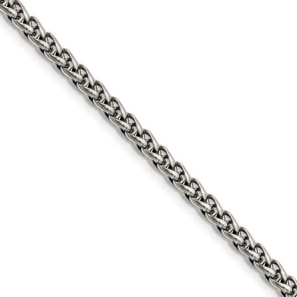 Men's 5mm Stainless Steel Wheat Chain Necklace, 22 Inch - Picture 1 of 5